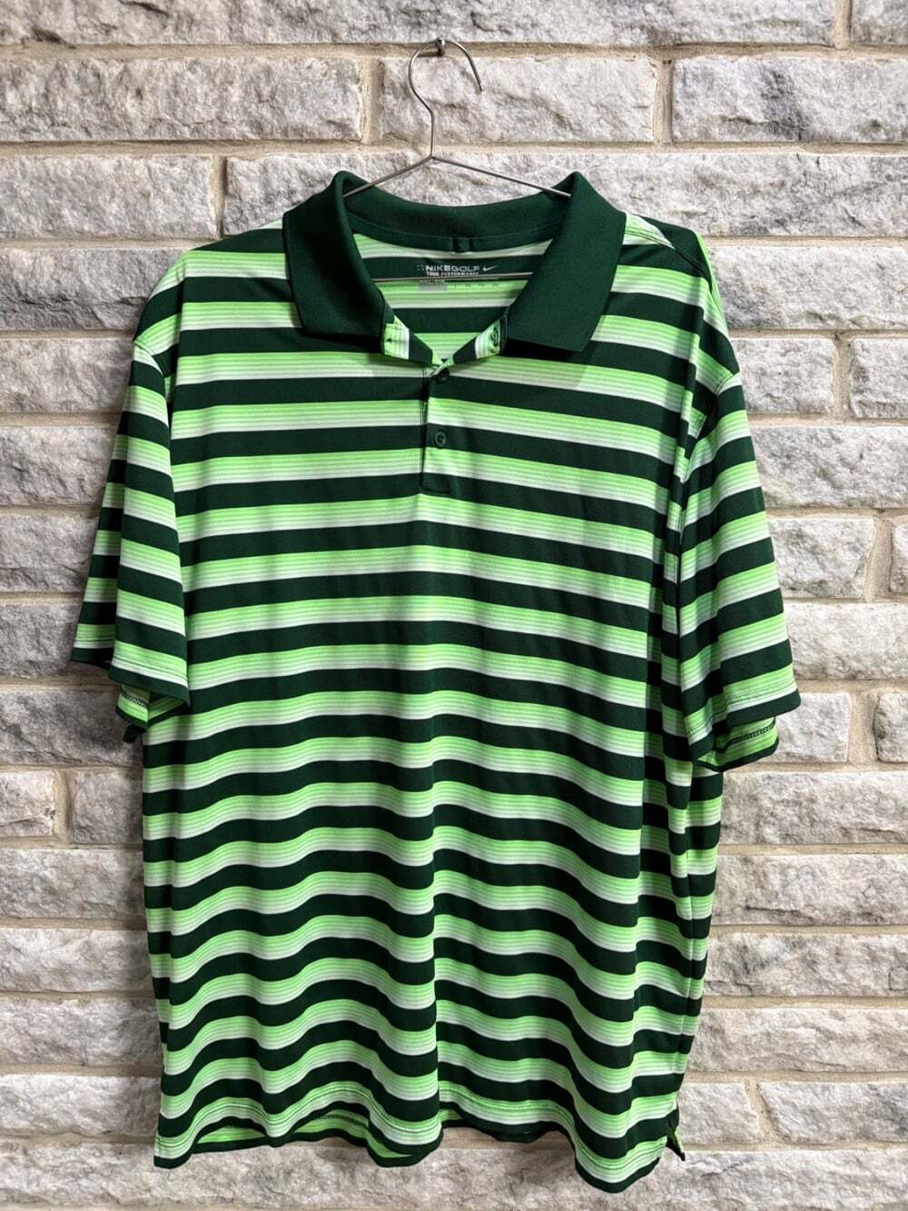 Nike Golf Men’s Polo PGA Championship Whistling Straits 2XL Green Striped
